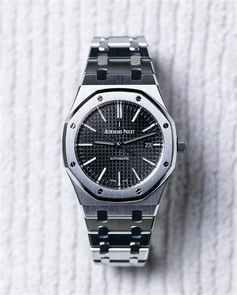 audemars piguet ap royal oak silver black metal|audemars piguet royal oak prezzo.